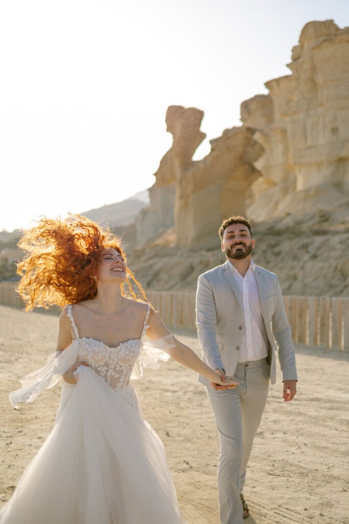 Wedding session in Spain, redhair bride, BLUELENS Photo