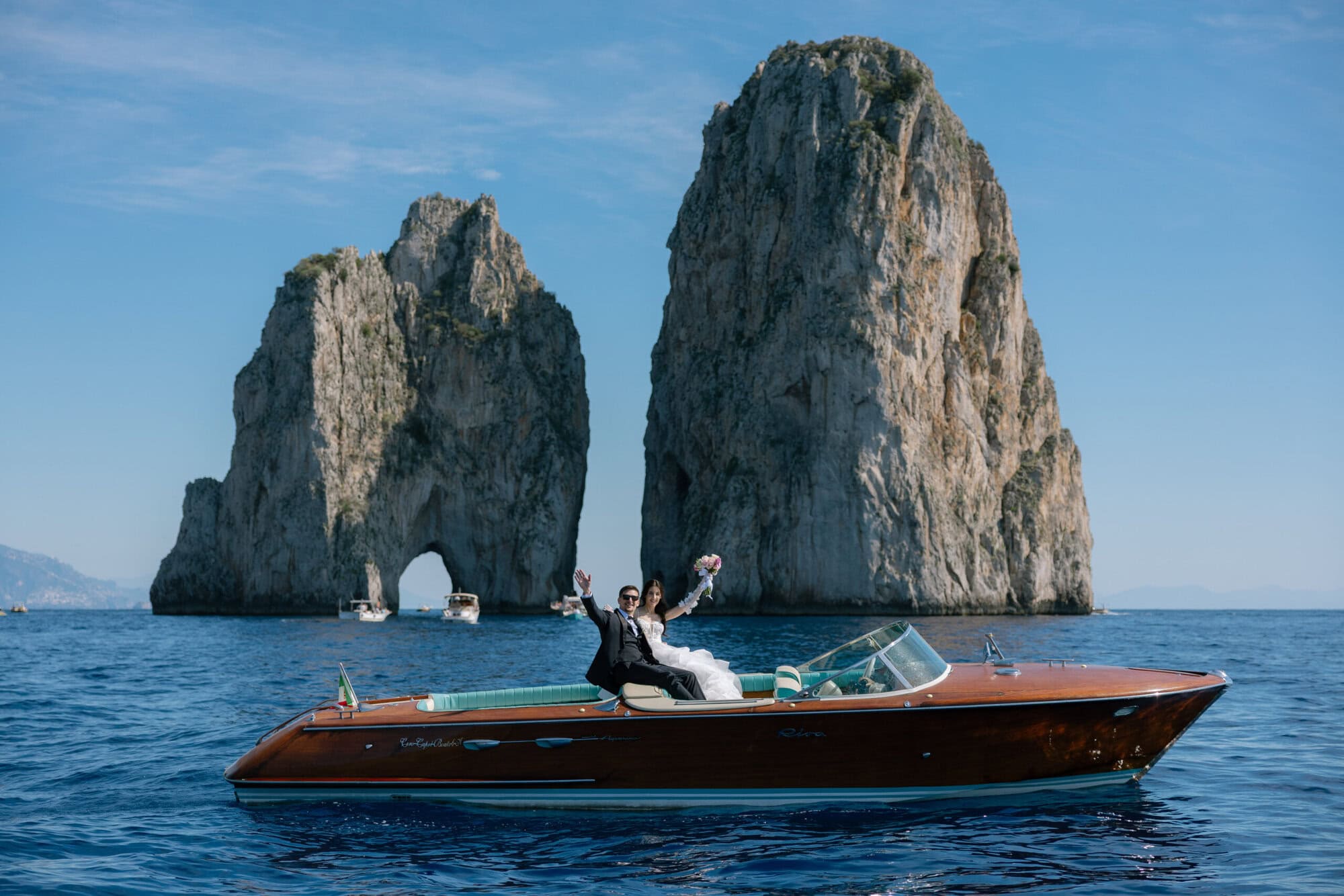 Wedding session on the boat in Capri