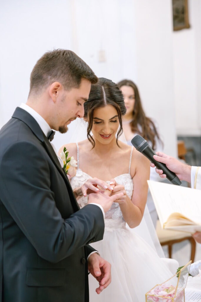 Wedding ceremony in Capri in the church