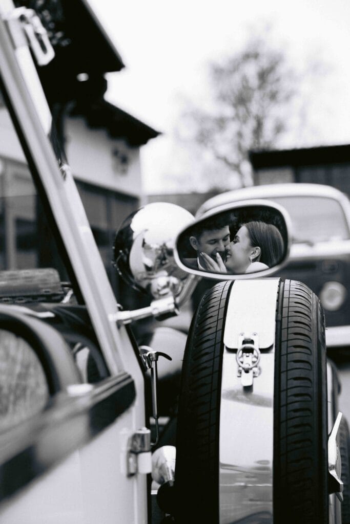 Wedding session in retro car Poznan, International Wedding Photographer Poznan