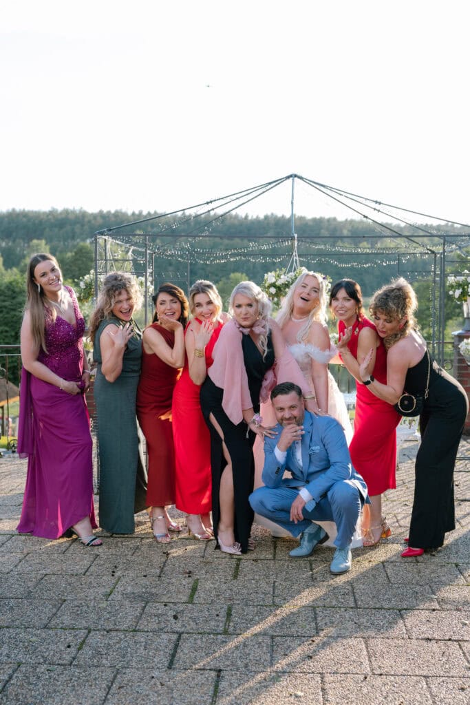 Bride with bridemates and groom International weddings Poland