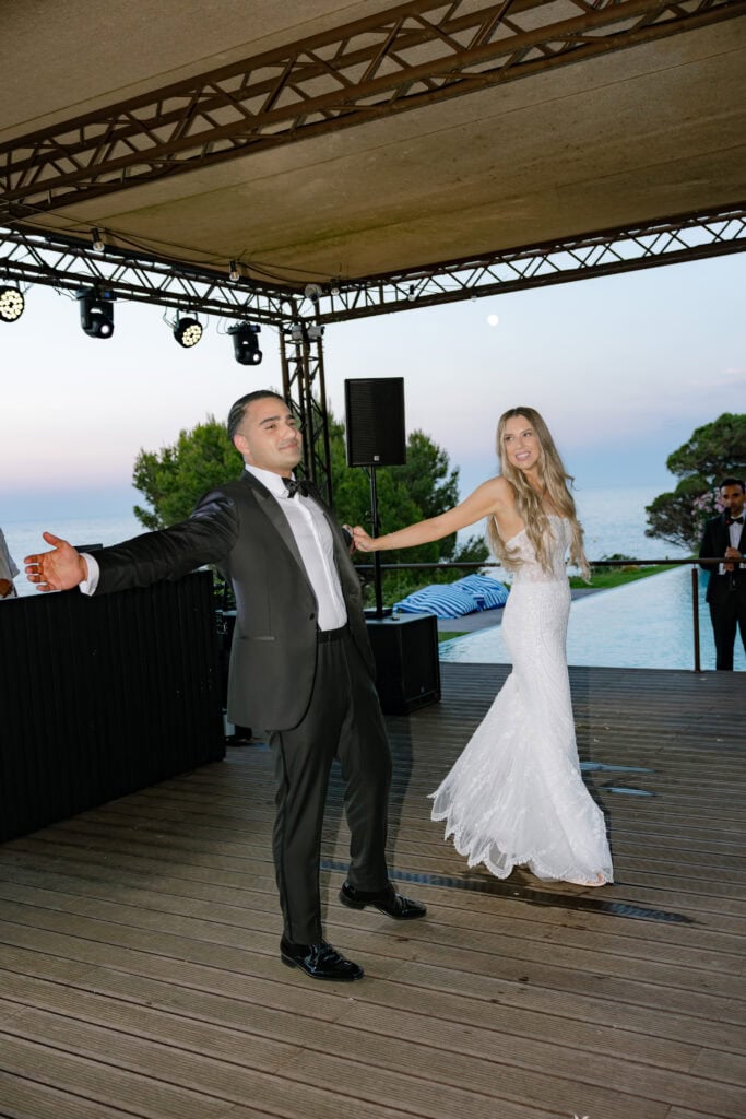 first dance at destination american wedding in spain luxury wedding photographer Spain